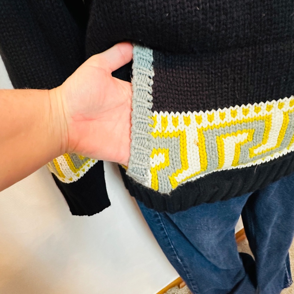 Mecca‎ vintage Mens XL Greek Key Aztec Print Knit Sweater - Picture 5 of 11